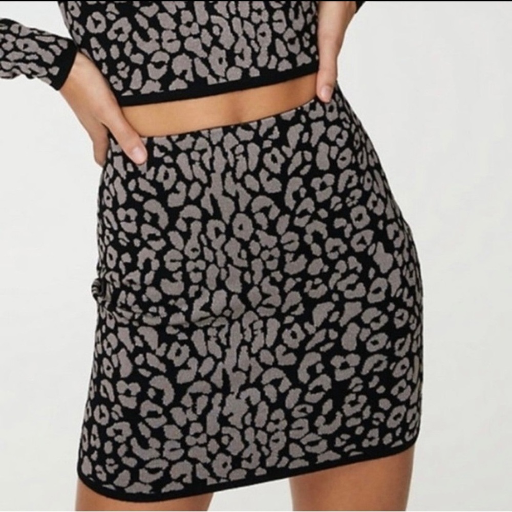 Aritzia Sunday best leopard print skirt S